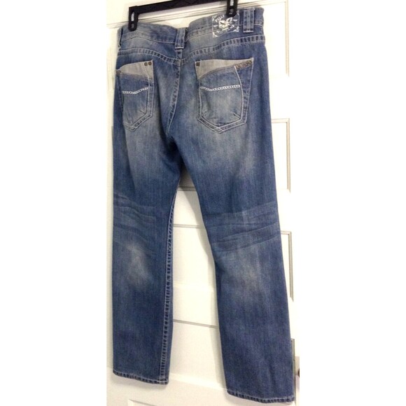 Vtg Pelle Pelle Jeans Men 40x34 Blue Embroidered Faded Hip Hop Skater 90s Y2K - Picture 6 of 12